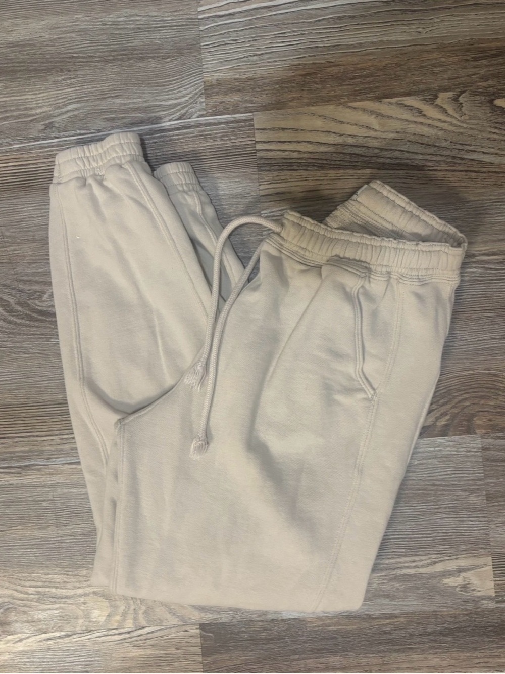 Abercrombie & Fitch Cream Drawstring Jogger Pants